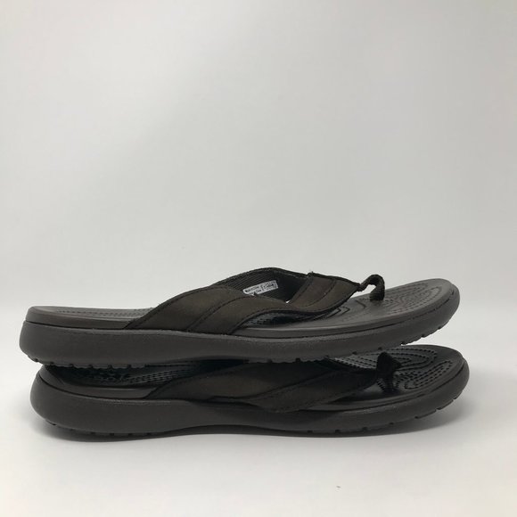 CROCS | Shoes | Crocs Dual Comfort Brown Flip Flop Men 9 Sandal | Poshmark